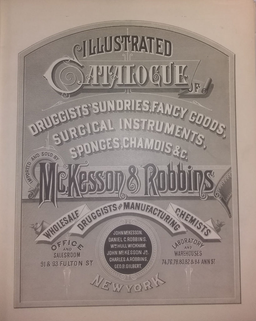 Cover page of the 1883 McKesson & Robbins catalog