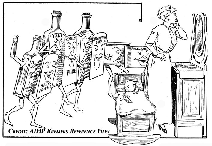 "False Friends with Fair Faces" cartoon from 1916 NARD People's Almanac.
