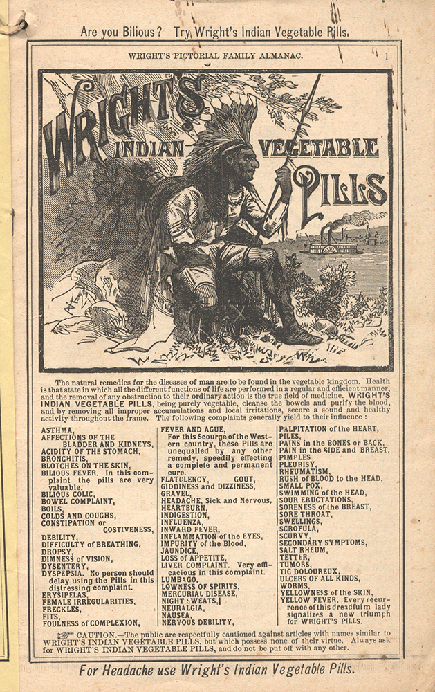 1889 Wright Vegetable PIlls ad